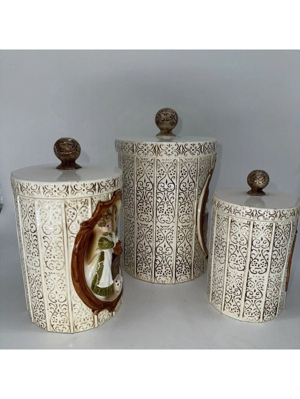Sears Roebuck '78 Country Coordinates Canisters Salt N Pepper Napkin Holder SET